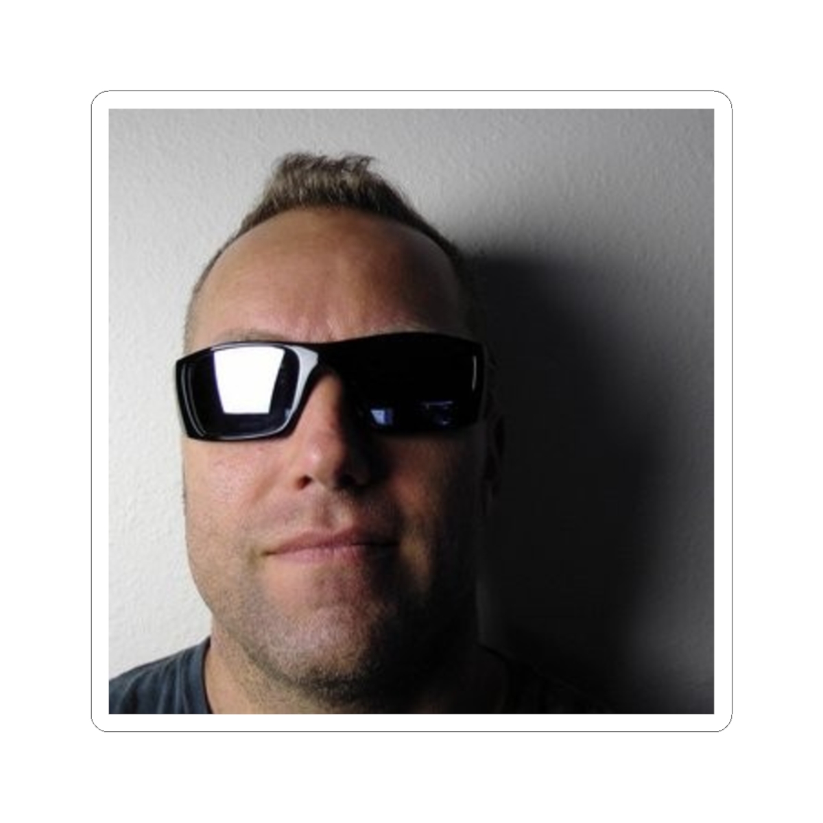 Man with Sunglasses Sticker | Kiss-Cut Square Photo Sticker